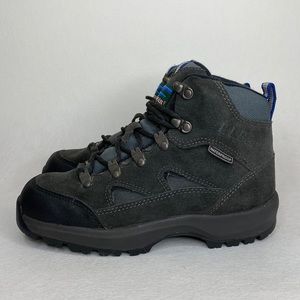 L.L. Bean Waterproof Leather Lace-Up Mid Hiking Boots, Gray, Women's size 6 Wide